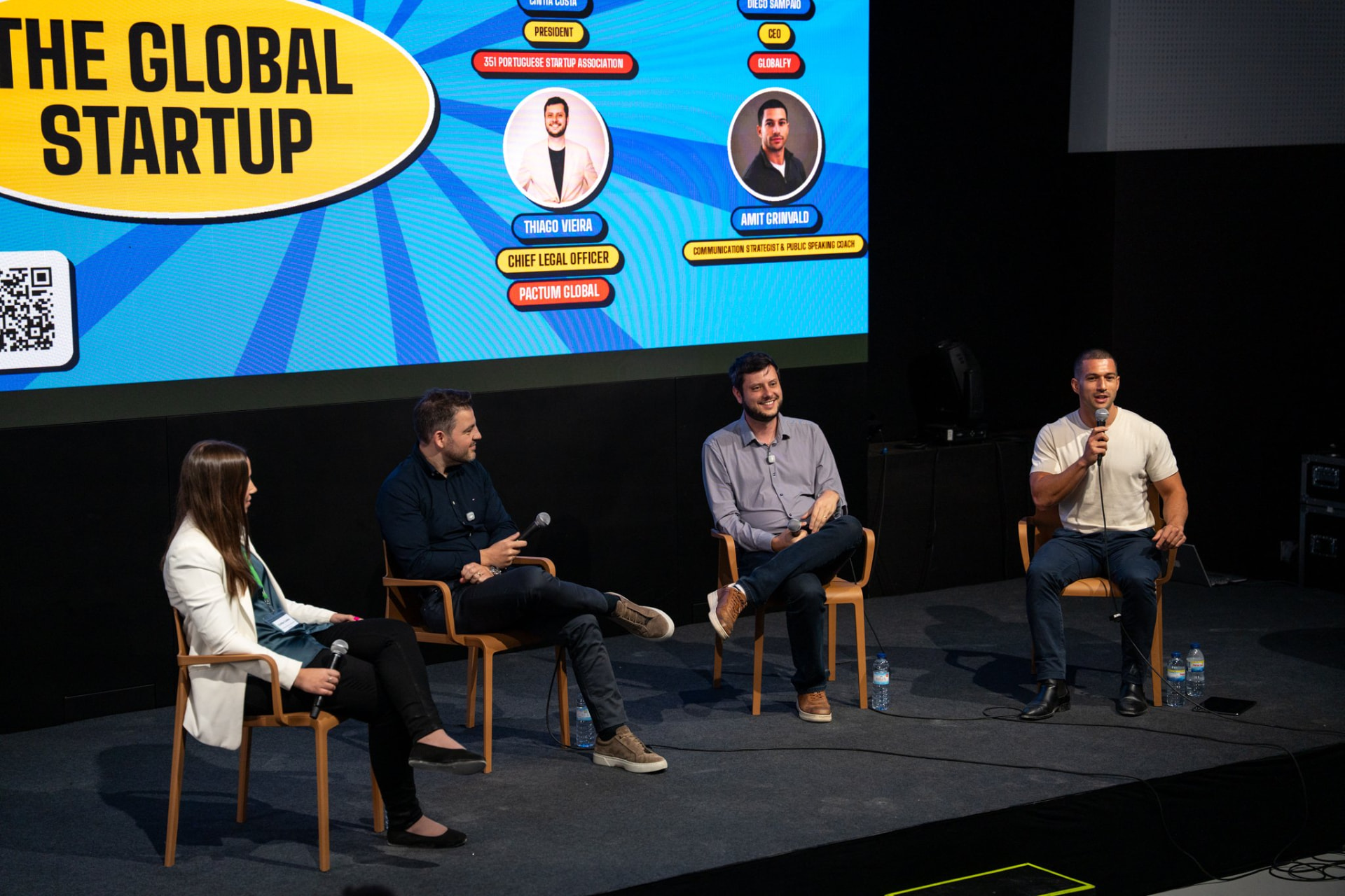Amit Grinvald speaking with fellow panellists at The Global Startup
